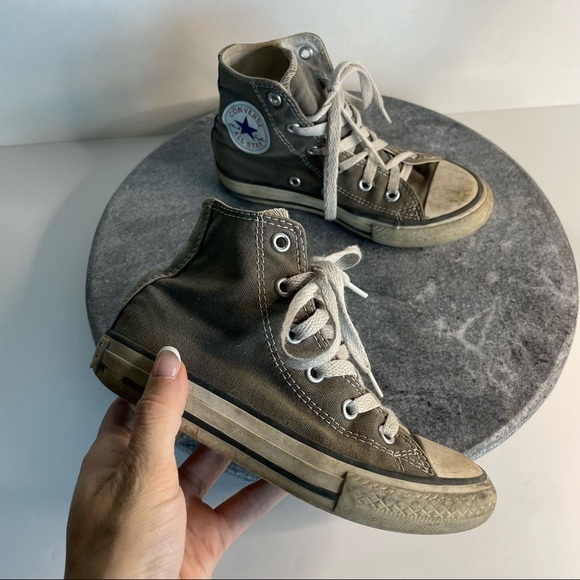 Converse Grey Kids High Tops Chucks - Picture 1 of 10